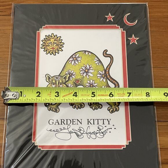 Garden Kitty Print Jamie Hayes New Orleans Cat Art Signed 2004 - Picture 5 of 8